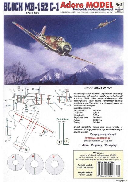 französisches Jagdflugzeug Marcel Bloch MB.152 C-1 1:50
