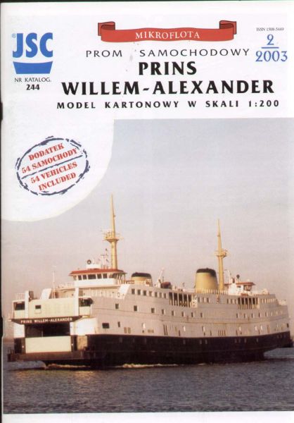 holländisches Fährschiff Prins Willem-Alexander + 54 Autos 1:200