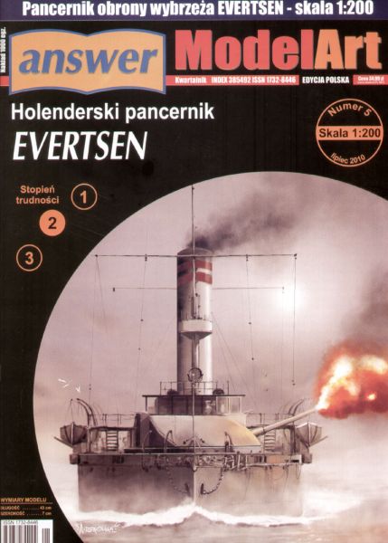 holländisches Küstenschutz-Panzerschiff Evertsen (1894) 1:200