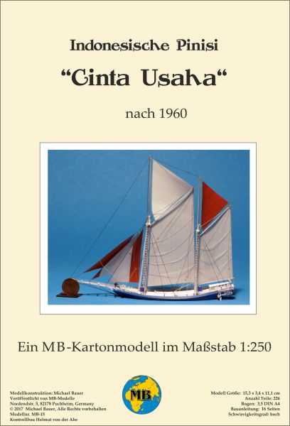 indonesische Pinisi "Cinta Usaha"aus dem Jahr 1960 1:250 deutsche Bauanleitung