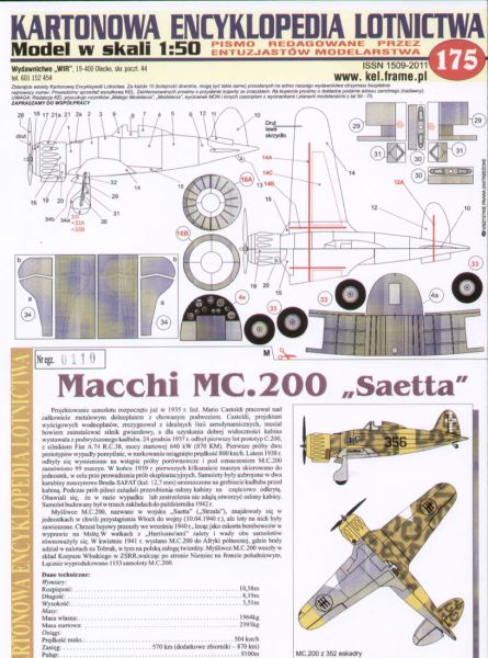 italienischer Jäger Macchi MC.200 "Saetta" (Ostfront, 1942) 1:50