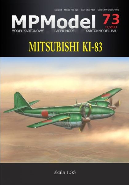 japanischer schwerer Langstreckenjagdflugzeug Mitsubishi Ki-83 1:33 gealterte Farbgebung