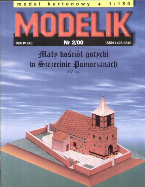 kleine gotische Kirche Stettin / Szczecin-Pomorzany (15.Jh) 1:150 Offsetdruck, ANGEBOT