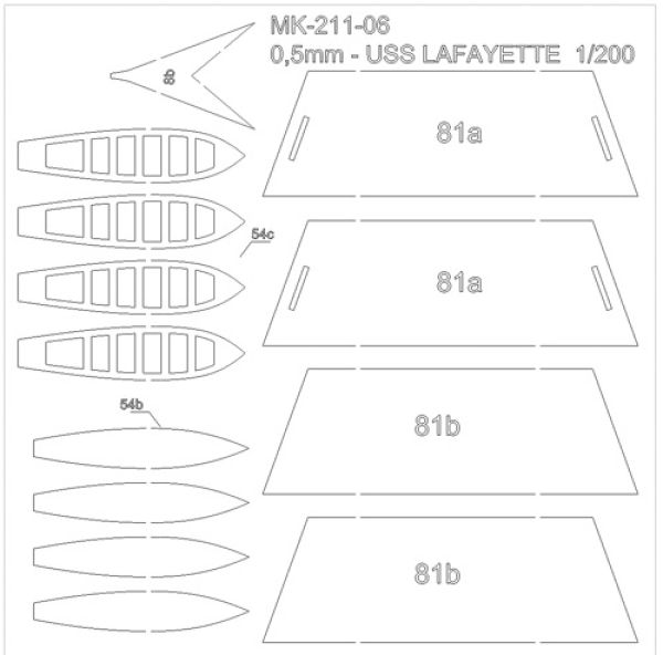 LC-Zurüstsatz für Widderschiff USS Lafayette (1863) 1:200 (Model Kartonowy - Pro Arte 211)