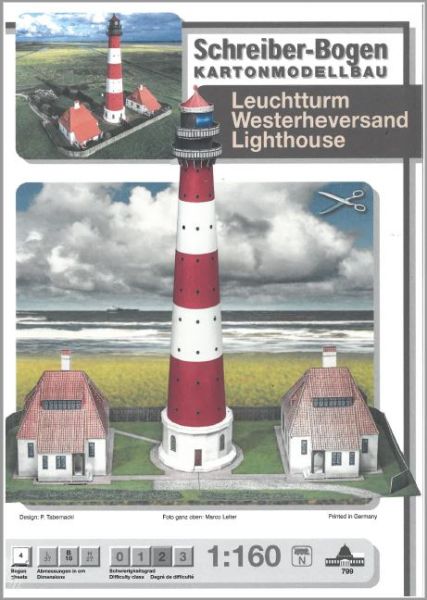 Leuchtturm Westerheversand mit zwei Wärterhäuser 1:160 (N) deutsche Anleitung