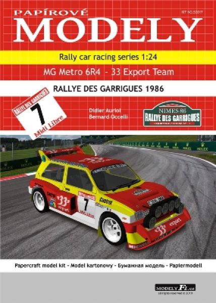 MG (Mini) Metro 6R4, Rallye des Garrigues 1986, 33 Export Team #7 1:24 präzise
