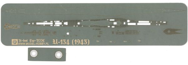 LC-Decksatz (Karton) für U-Boot U-134 des Typs VIIC der 5. U-Boot-Flottille 1:200 Model Hobby Nr. 63