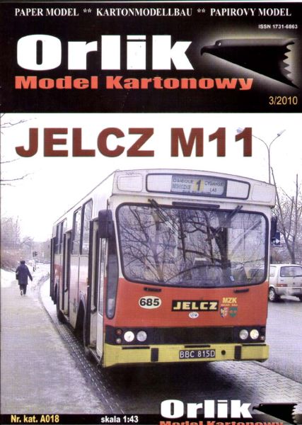polnischer Stadtbus JELCZ M11 (1980er) 1:43 einfach!