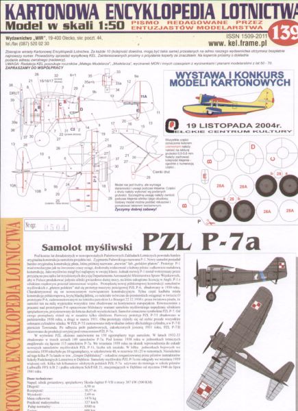 polnisches Jagdflugzeug PZL P-7a (1939) 1:50