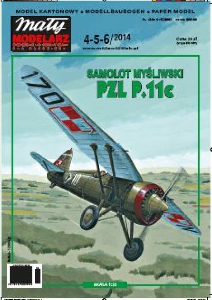 polnisches Jagdflugzeug PZL P.11c (113. Jagdgeschwader, September 1939) 1:33