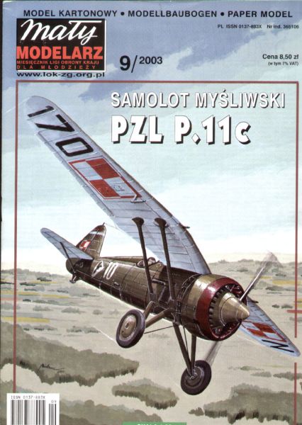 polnisches Jagdflugzeug PZL P.11c (1939) 1:33