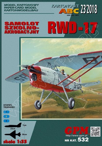polnisches Kunstflug- und Schulflugzeug RWD-17 (1937) 1:33