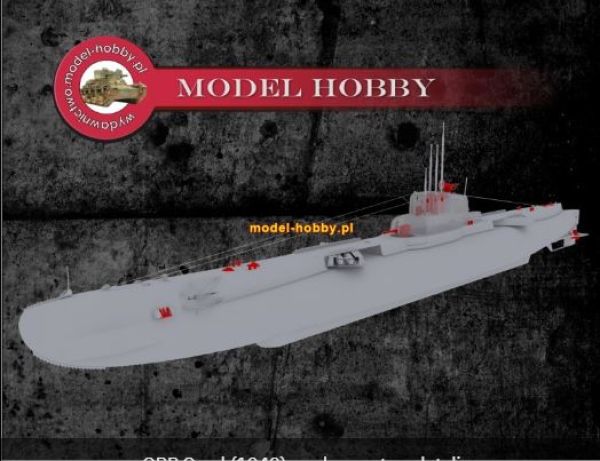 Resine-Bewaffnungs-/Zurüstsatz für polnisches U-Boot ORP ORZEL (1939 oder 1940) 1:200 Model Hobby Nr. 49