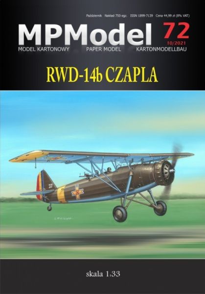 rumänisches Verbindungs- und Beobachtungsflugzeug RWD-14b Czapla 1:33 extrem