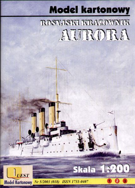 russ. Kreuzer AURORA (weiße Bemalung, 1904-05) 1:200 übersetzt, ANGEBOT