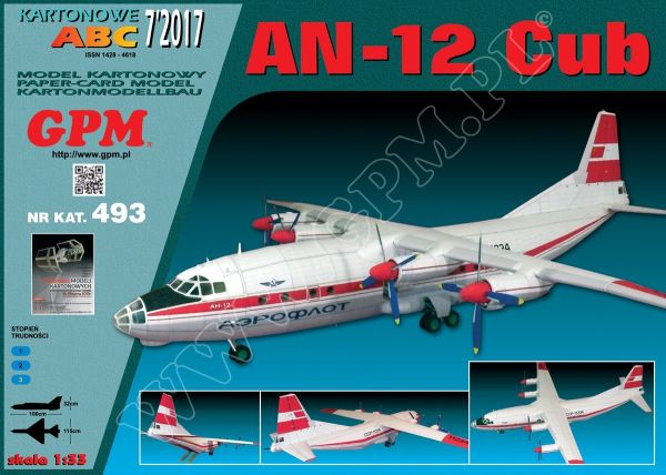 russischer Transportflugzeug Antonow An-12 Cub (Aeroflot) 1:33