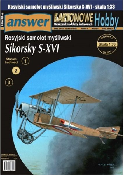 russisches Begleit-Jagdflugzeug für Riesenbomber Ilya Murometz: Sikorsky S-XVI (1915) 1:33