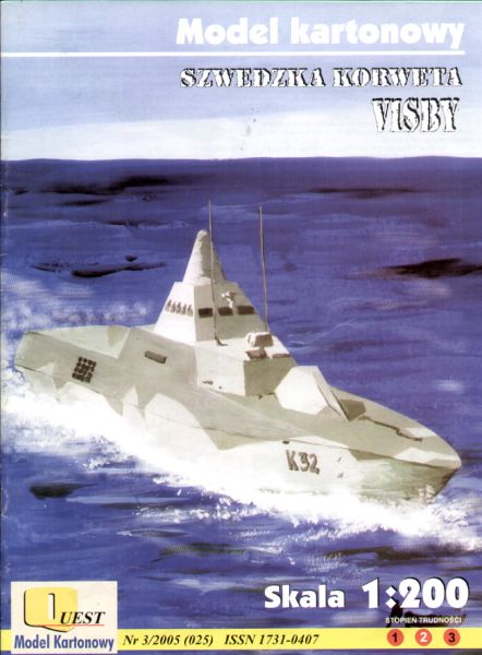 schwedische Stealthkorvette Visby (2001) 1:200  übersetzt!