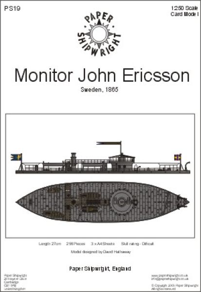 schwedischer Monitor John Ericsson (1865) 1:250