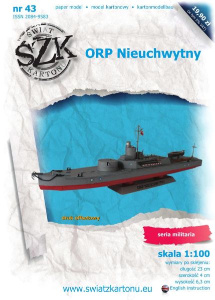 schwerer bewaffneter Flusskutter ORP Nieuchwytny (1936) 1:100