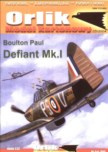 schweres Jagdflugzeug Boulton Paul Defiant Mk.I der RAF 1:33 ANGEBOT