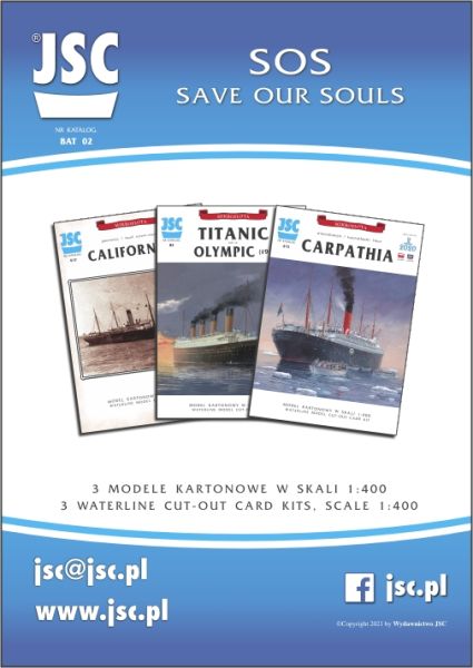 SOS Save our souls: 3 Modelle: Carpathia, RMS Titanic oder RMS Olympic und Californian 1:400 präzise