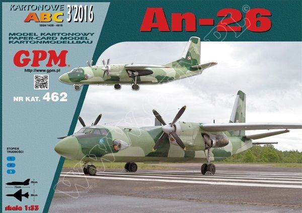 sowjetischer Kampfzonentransporter Antonow An-26 Polnischer Luftwaffe 1:33 präzise
