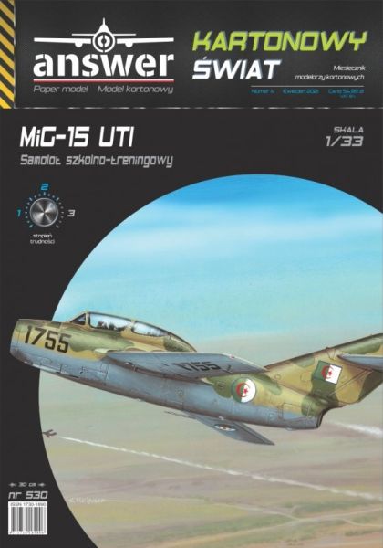 sowjetischer Strahltrainer Mig-15 UTI der Algerian Air Force 1:33 präzise
