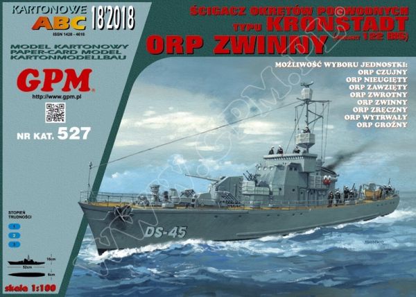 sowjetisches U-Jagd-Boot Kronstadt-Klasse (Projekt 122bis) ORP Zwinny 1:100 extrem