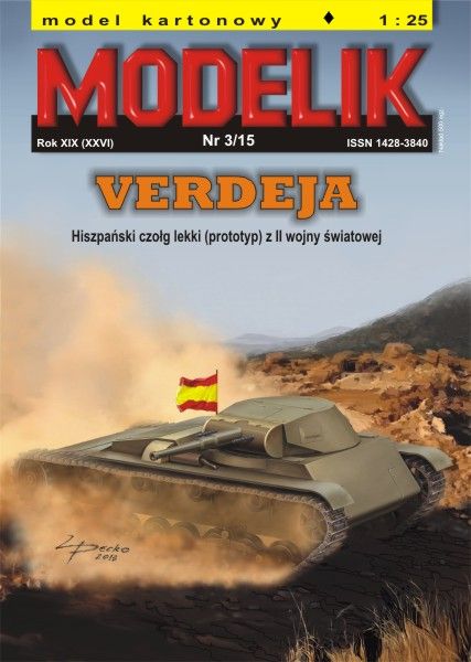 spanischer Prototyp-Panzer Verdeja (1930er) 1:25 Offsetdruck