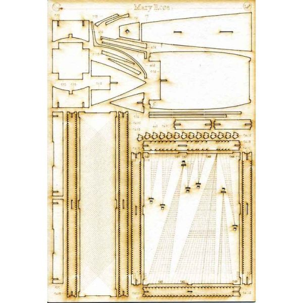 Spanten-/Detailsatz für englische Karacke Mary Rose (1511) 1:200 (Oriel Nr. 306)