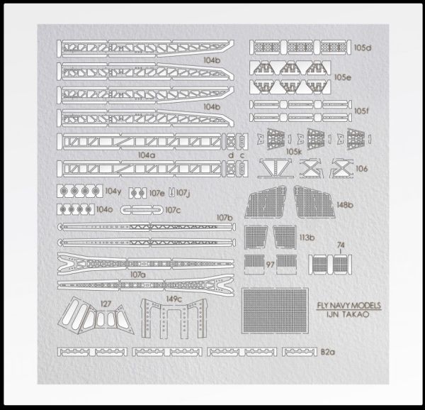 LC-Reling-/Detailsatz für  IJN TAKAO (1945) 1:200 FlyNavyModels 02/2021-7