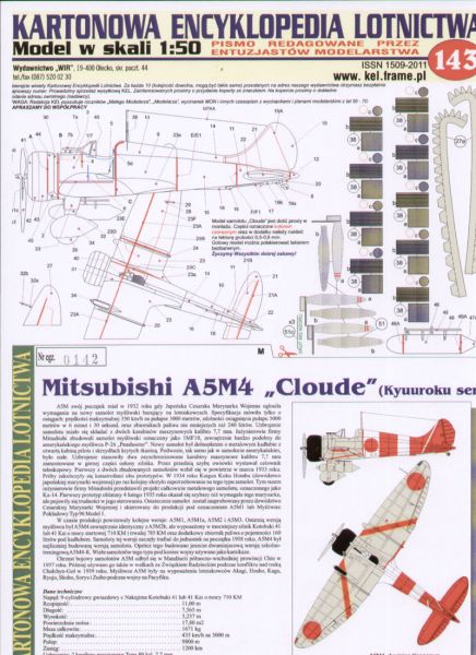trägergestützte Mitsubishi A5M4 "Cloude" (IJN Akagi, 1939) 1:50