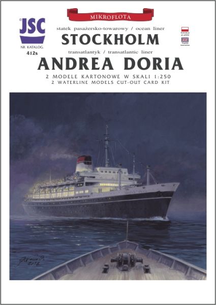 Transatlantikliner Andrea Doria und Passagierschiff-/Frachter Stockholm (1956) 1:250