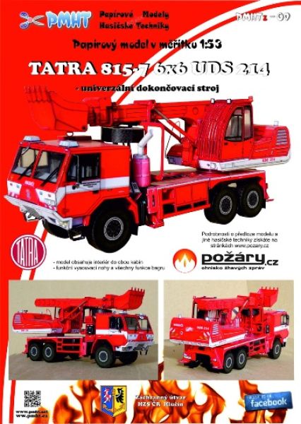 tschechischer Feuerwehr-Bagger auf Tatra 815-7 6x6 UDS 214 1:53 extrem präzise
