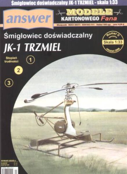 ultraleichter polnischer Hubschrauber JK-1 Trzmiel 1:33