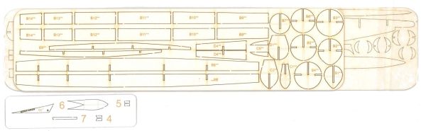 Spantensatz für U-Boot U-134 des Typs VIIC der 5. U-Boot-Flottille 1:200 Model Hobby Nr. 63
