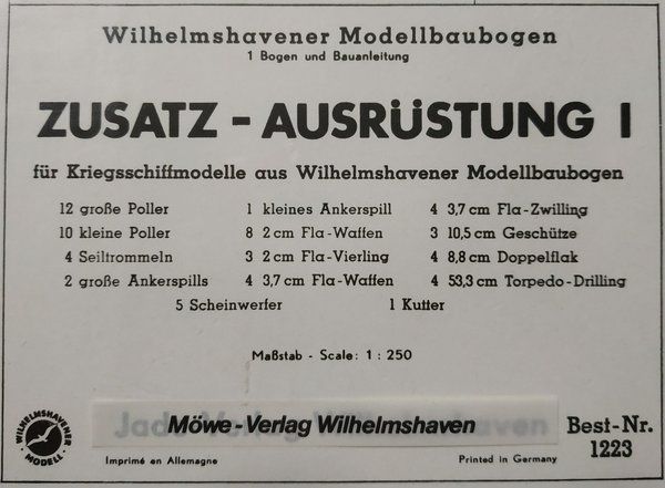 Zusatz - Ausrüstung I, Möwe-Jade Verlag Nr. 1223 1:250