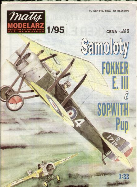 zwei 1.WK-Jäger: Fokker E.III + Sopwith Pup 1:33 übersetzt
