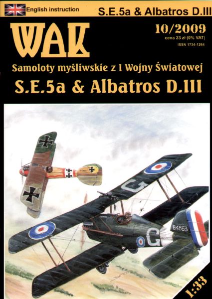 zwei Jäger aus dem 1.WK: Albatros D.III + S.E. 5a  1:33