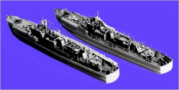 zwei Modelle Schnellboot S100, Typ 38 1:250