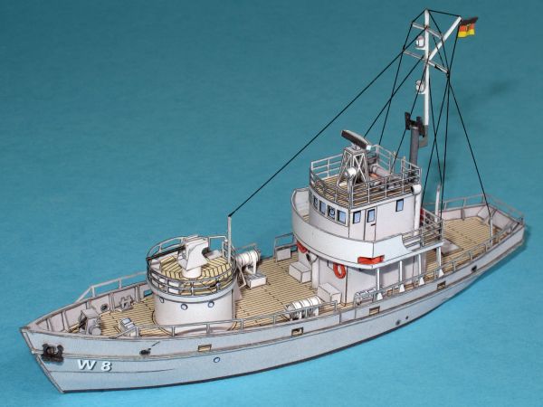 Wachboote W4 und W8 der Deutschen Bundesmarine (2 Modelle) Wasserlinienmodell 1:200