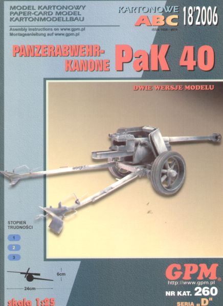 zwei versch. 75mm-Panzerabwehrkanonen PaK 40 1:25 übersetzt