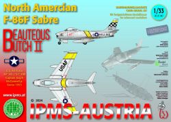 North American F-86F Sabre „Beauteous Butch II“ (Korea, 1953) 1:33 glänzender Silberdruck