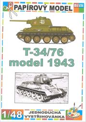 sowjetischer Panzer T-34/76 (Baureihe 1943) eines Garderegimentes 1:48 einfach