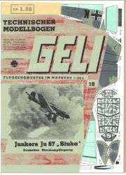 Junkers Ju-87 "Stuka" (Originalausgabe) 1:33 glänzender Silberdruck