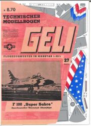 North American F-100 Super Sabre 1:33 Erstausgabe, deutsche Anleitung