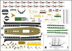 Fregatte USS Constitution (1812) 1:250 deutsche Bauanleitung