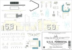Flugzeugträger der amerikanischen Marine USS Forrestal CVA-59 inkl. Flugzeuge, 1:250, 130cm-Länge! Angebot
