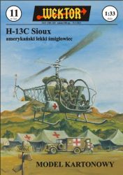 Ambulanzhelikopter Bell H-13C Sioux der US-Armee (Koreakrieg) 1:33